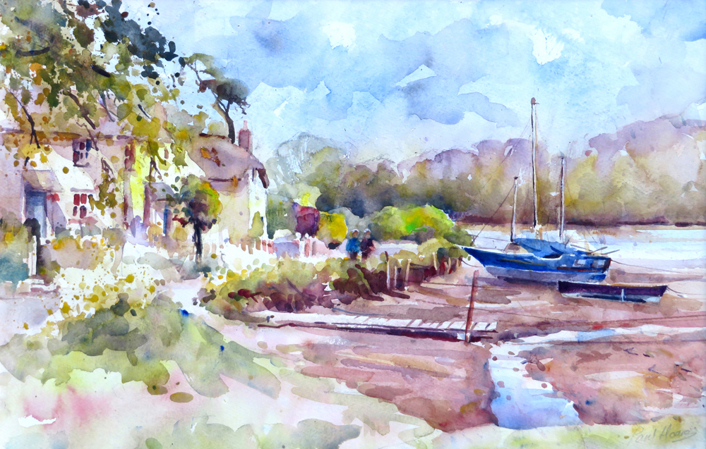 Moored at St Clement painting by Paul Hoare
