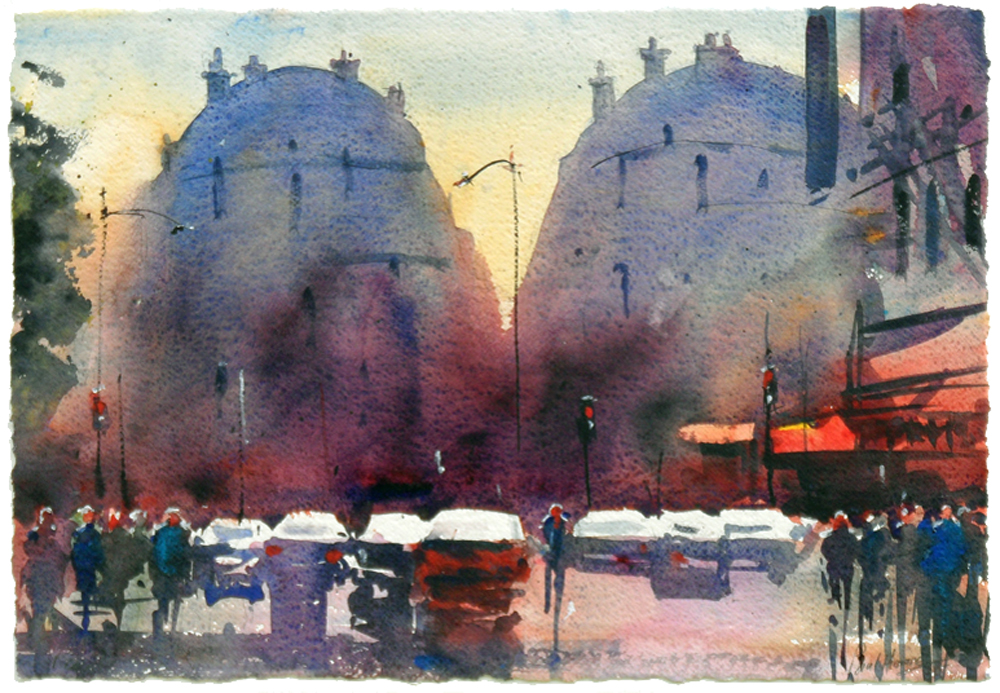 Rush hour, Paris painting by Paul Hoare