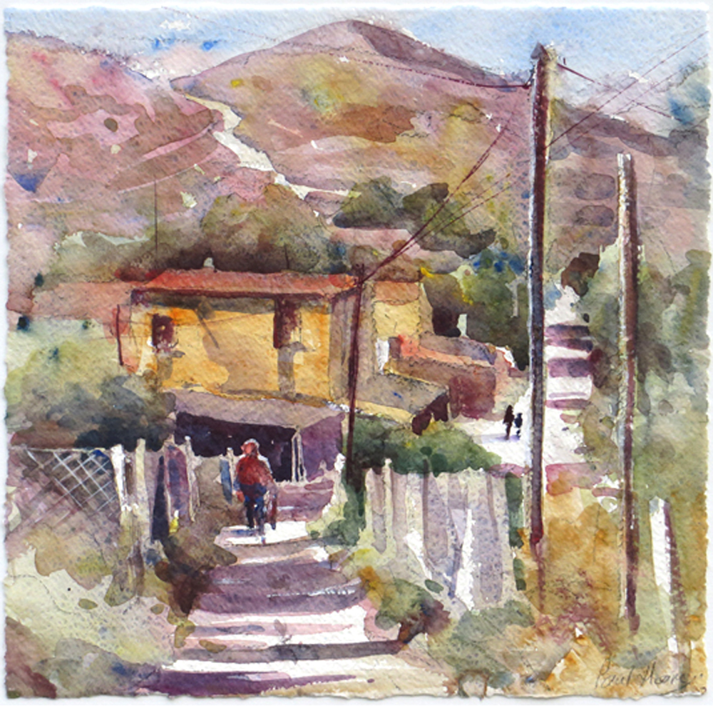 Spanish Shopper coming home painting by Paul Hoare