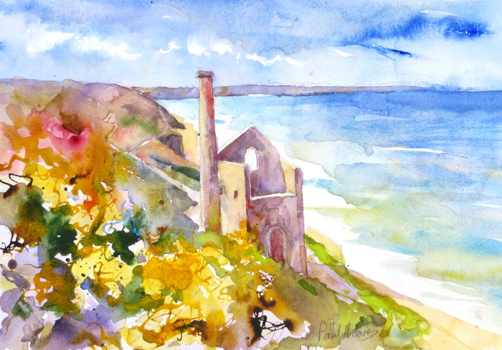 Wheal Coates engine house painting by Paul Hoare