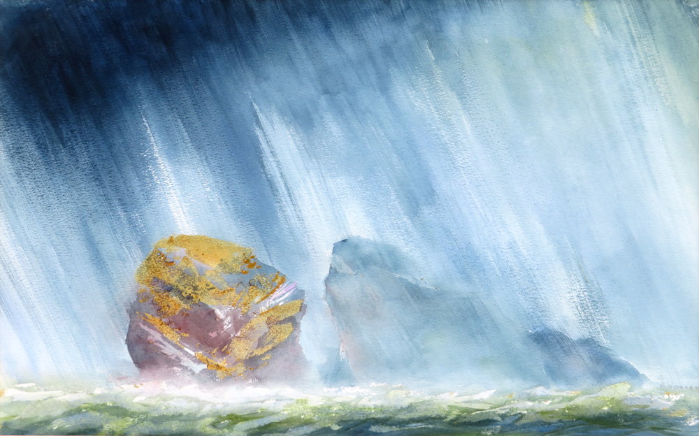 Bowden Rocks off Trevaunance Cove painting by Paul Hoare