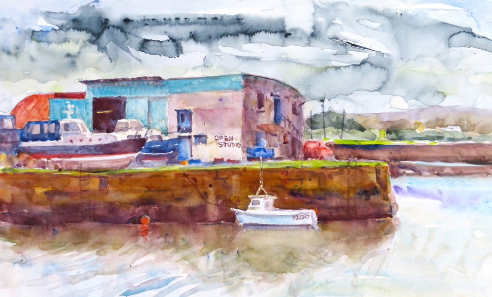 The Old Harbour, Hayle, painting by Paul Hoare