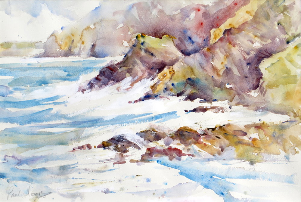 Crashing Waves, Trevaunance Cove painting by Paul Hoare