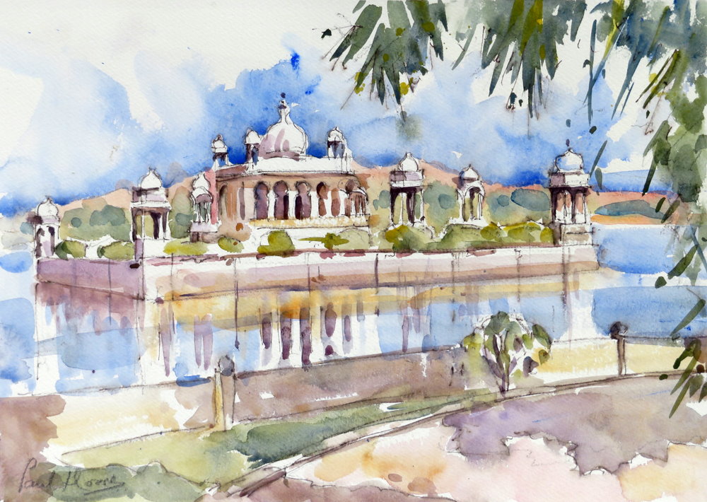 Holy Island, India painting by Paul Hoare